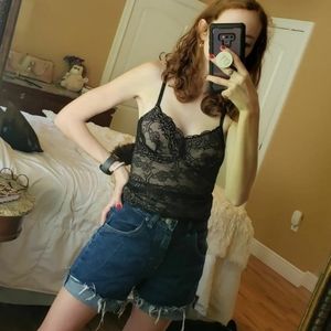 Black lace tank top